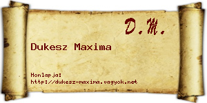 Dukesz Maxima névjegykártya
